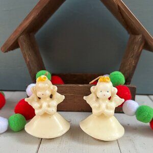 Vintage Gurley Angel Candle Pair Christmas Angel Candles Mid Century Xmas Decor